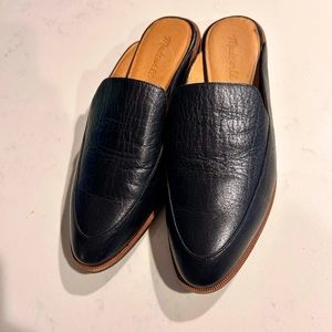 Madewell Frances Black Leather Loafer Mule Black